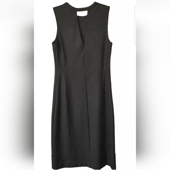 Theory virgin wool grey shift dress gevel Jersey flannel career keyhole sz 8 - Picture 6 of 8